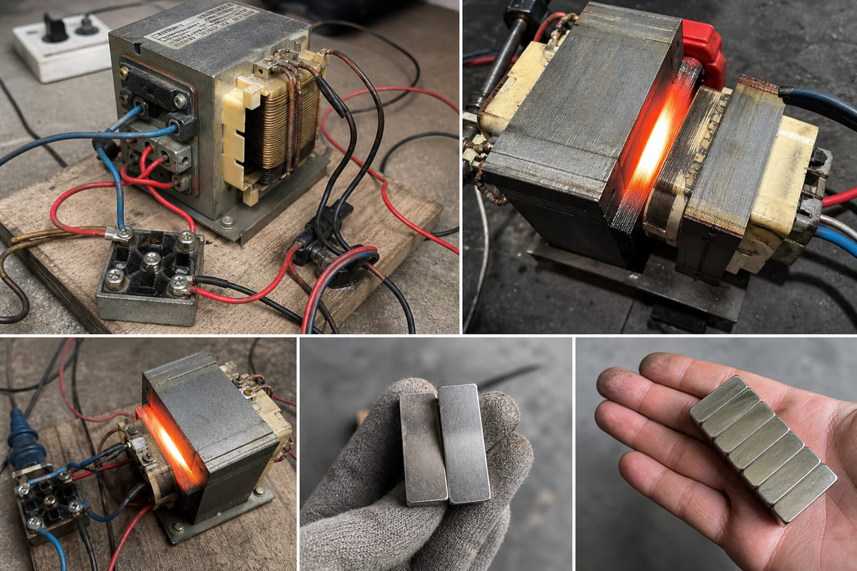 Metodo avanzato di hacking del trasformatore a microonde per rimagnetizzare un magnete al neodimio