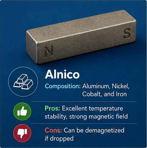 Materiale magnetico alnico