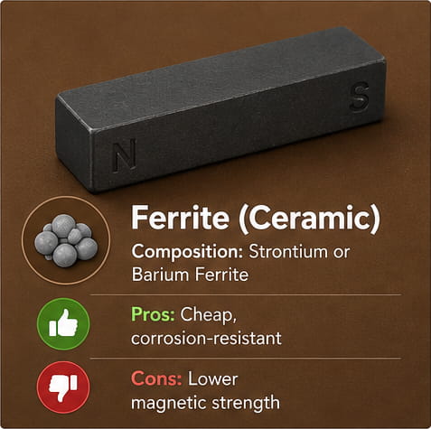Materiale magnetico a base di ferrite