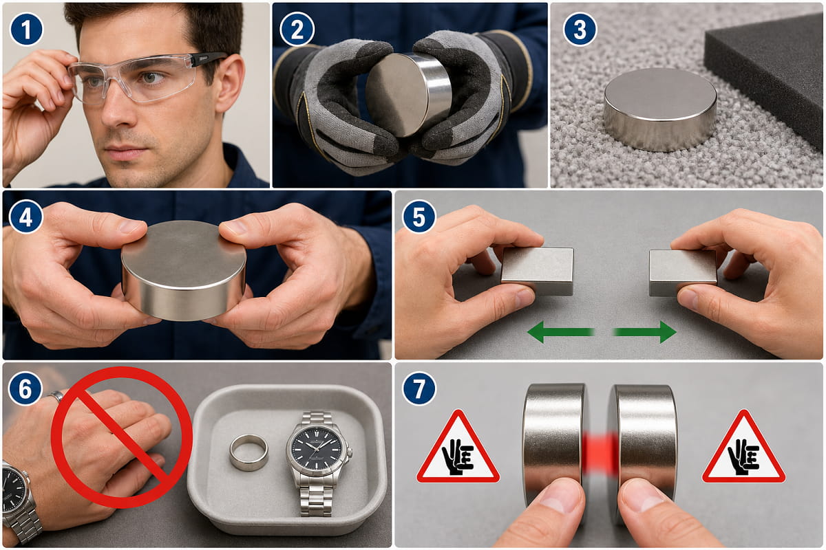 Come spostare i magneti al neodimio in tutta sicurezza