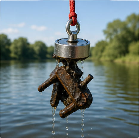 Magneti al neodimio utilizzati per la pesca con i magneti