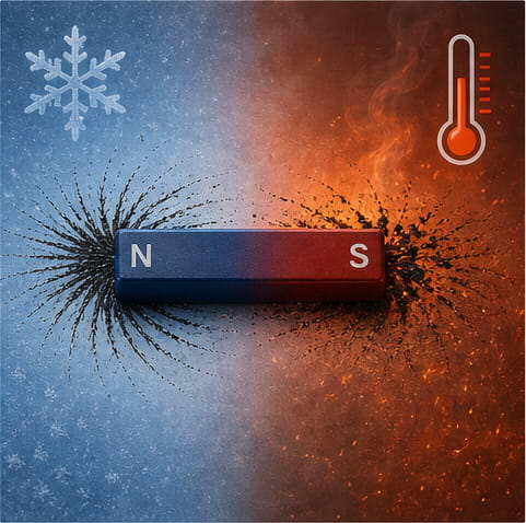 La temperatura influisce sull'intensità dei poli magnetici