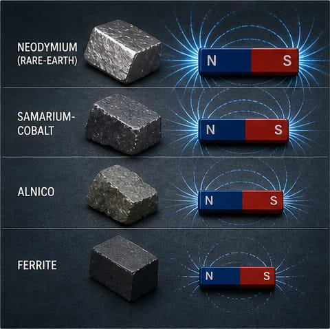 Il materiale influisce sull'intensità dei poli magnetici