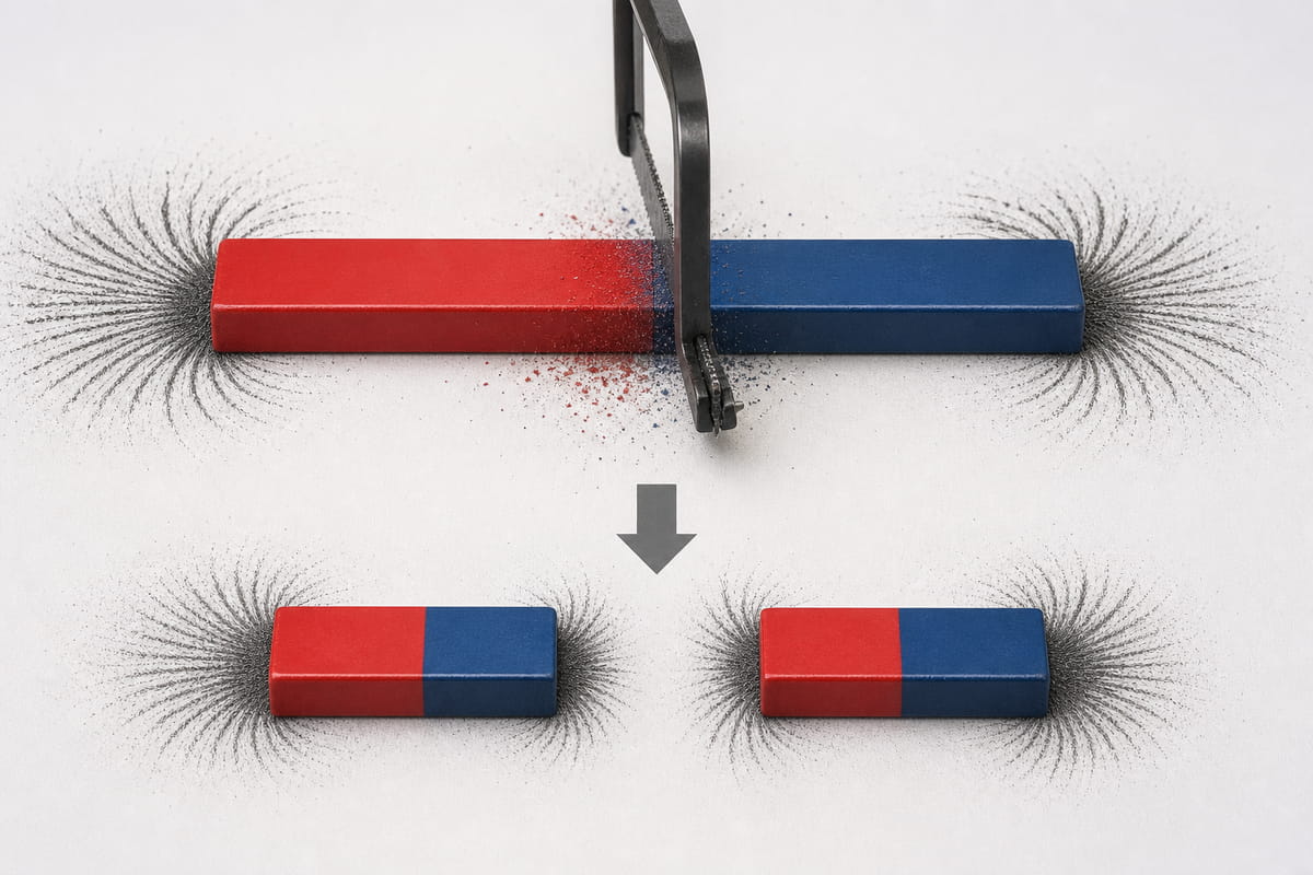 Cosa succede se si taglia a metà una barra magnetica?