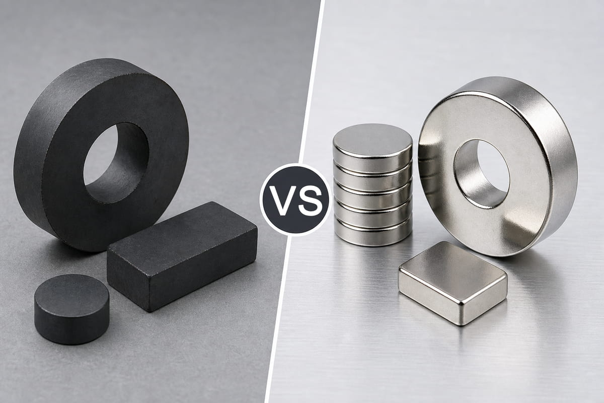 Qual è la differenza tra un magnete in ferrite e uno al neodimio?