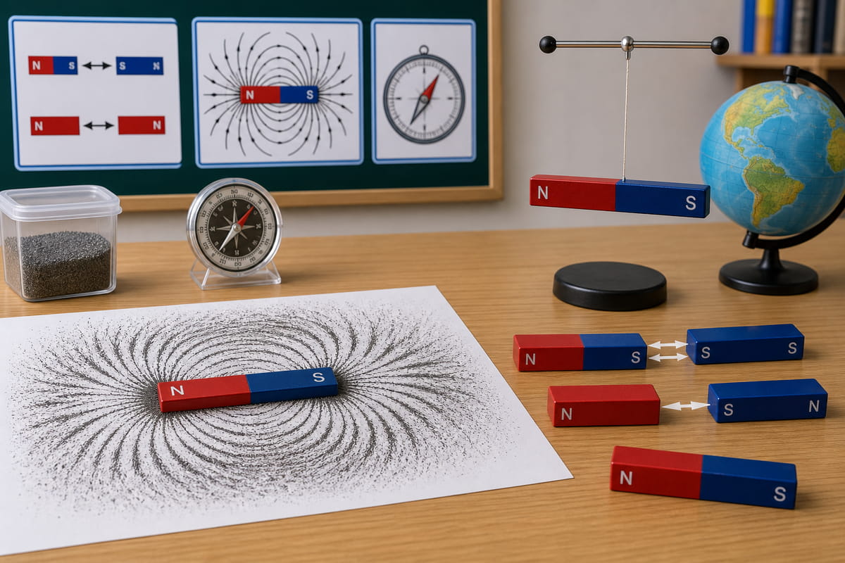 Magneti a barra utilizzati per dimostrazioni didattiche