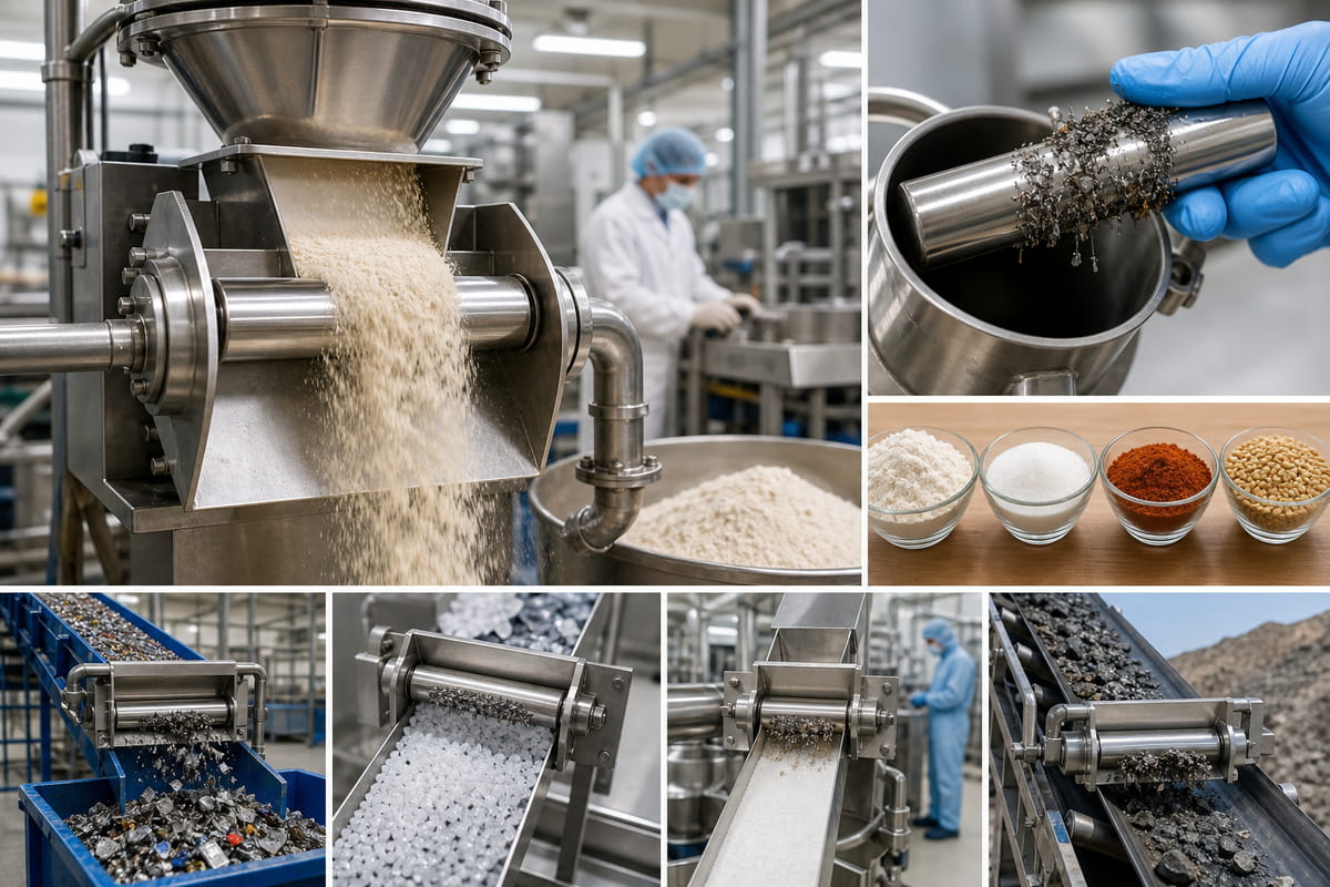 Magneti a barra utilizzati per la separazione magnetica industriale