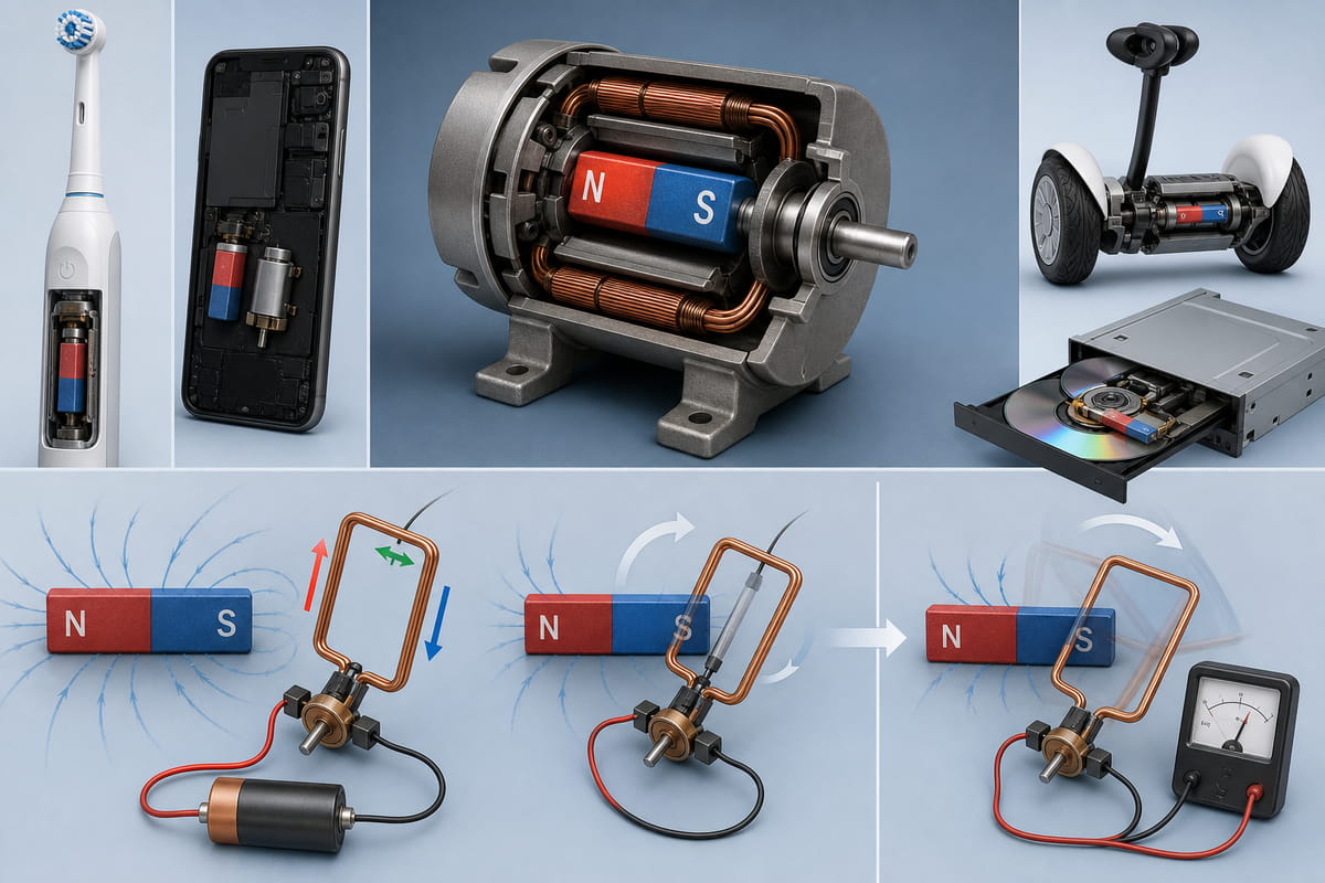 Magneti a barra utilizzati per motori e generatori