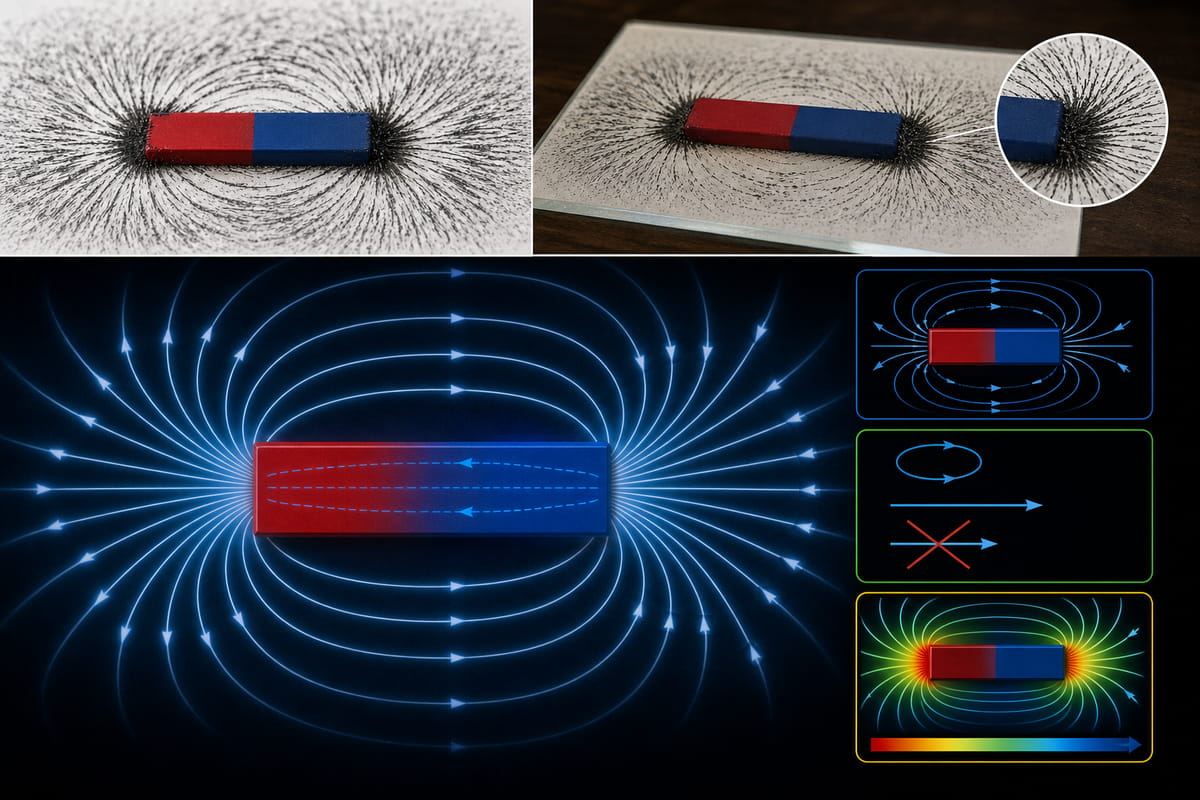Limetura di ferro per la visualizzazione del campo magnetico di una barra magnetica