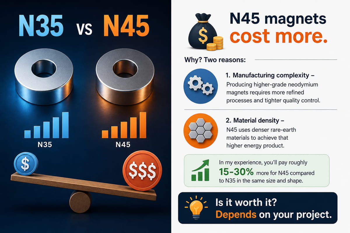 Prezzo dei magneti N35 e N45