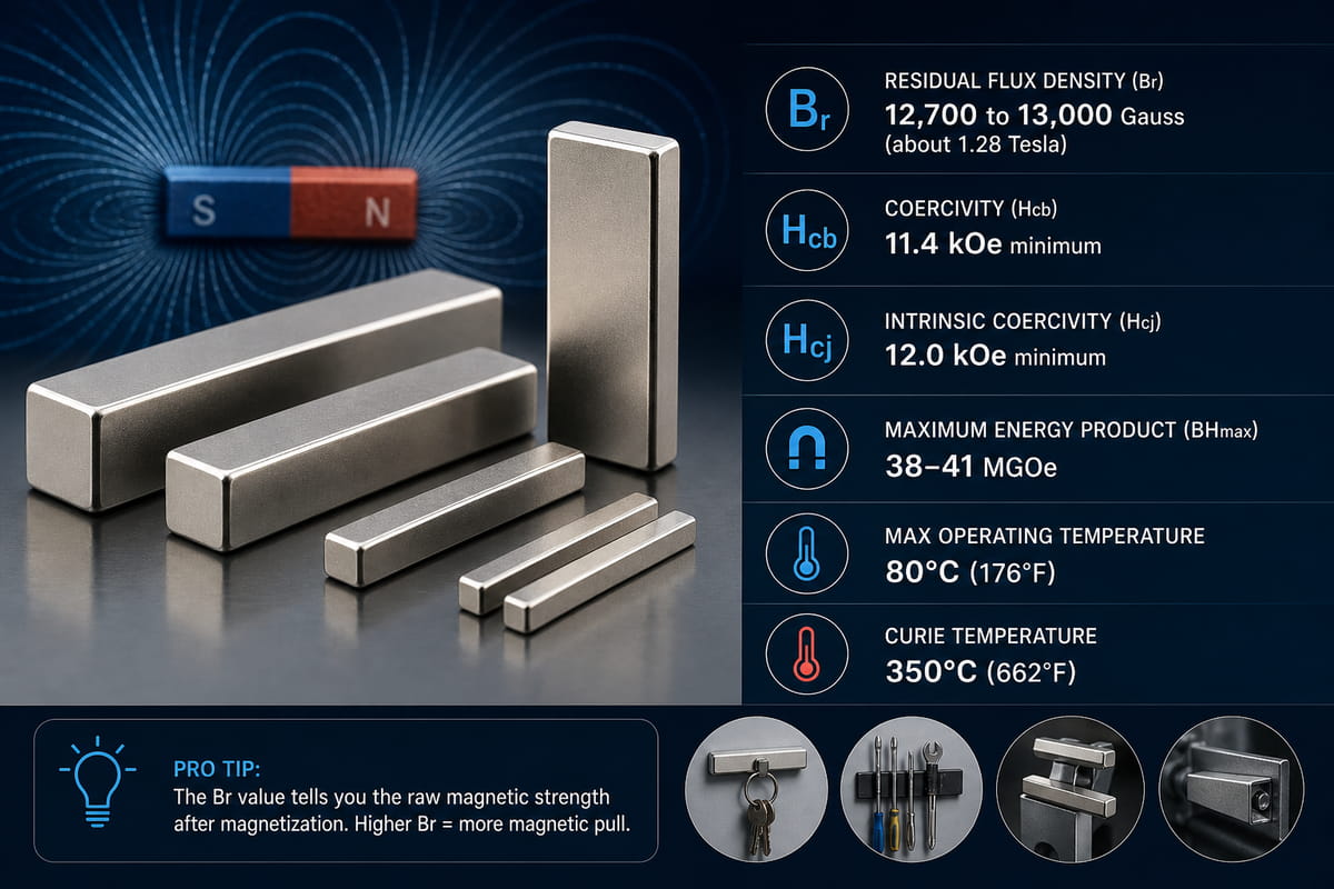 Specifiche tecniche del magnete a barra N40
