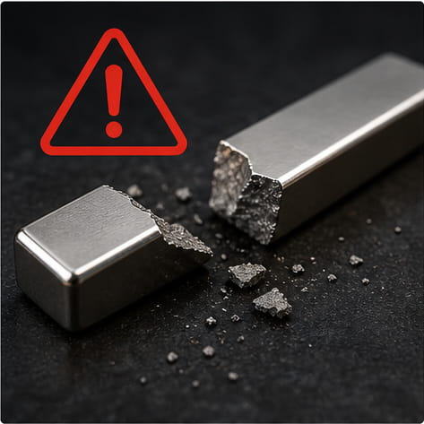 I magneti a barra N40 sono fragili