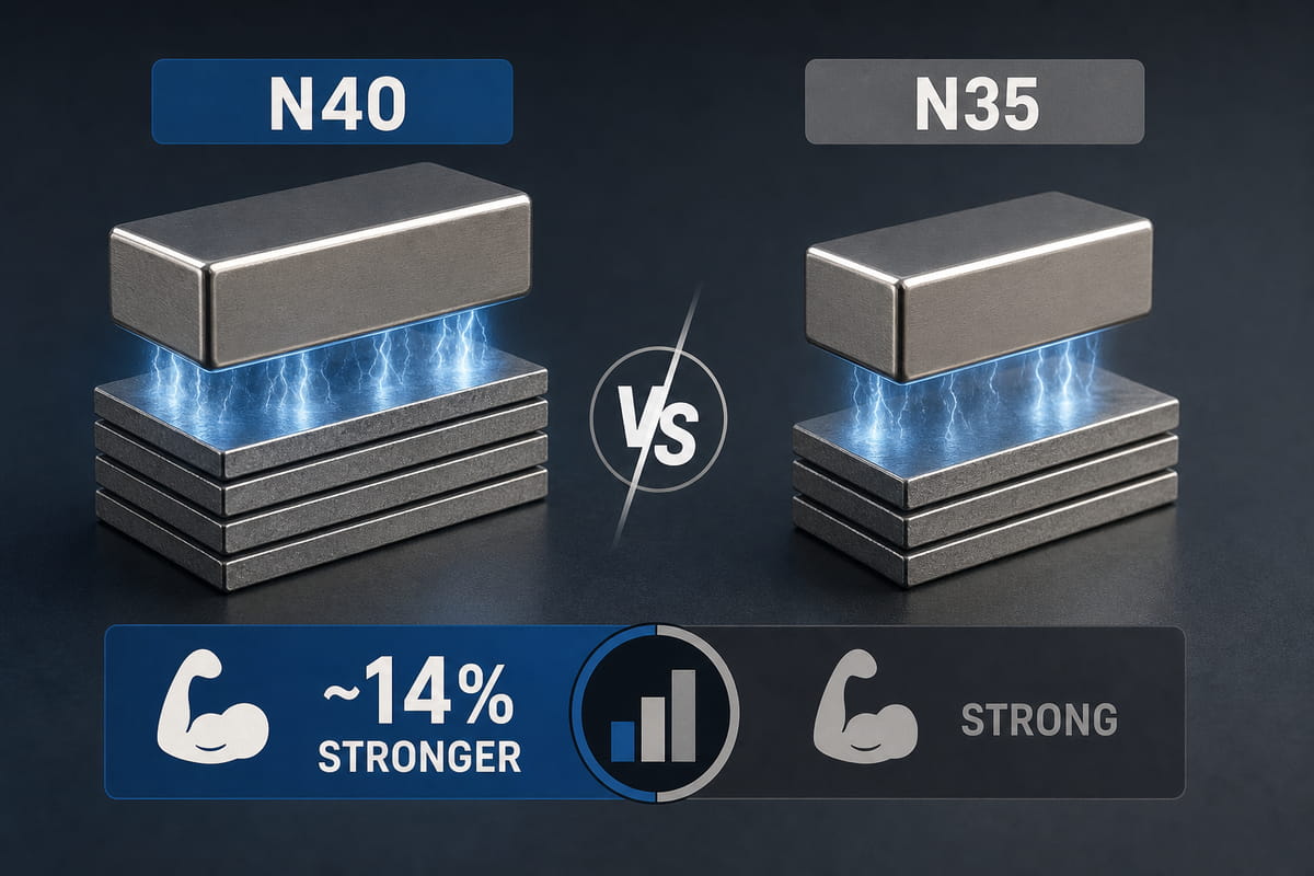 Semplice confronto tra i magneti N40 e N35
