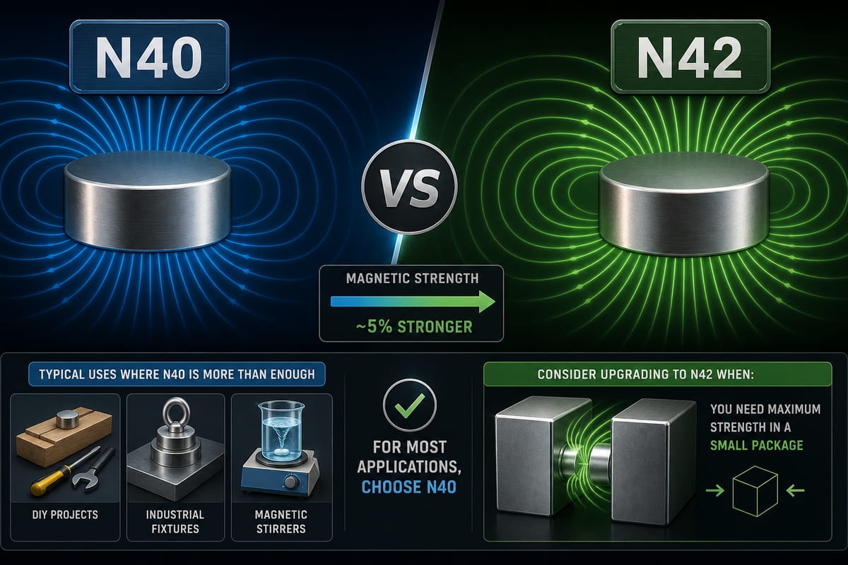 Semplice confronto tra i magneti N40 e N42