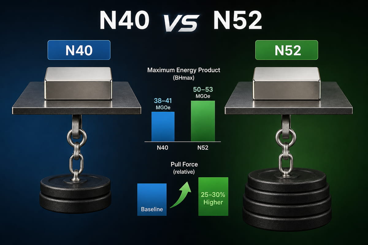 Potenza dei magneti N40 e N52