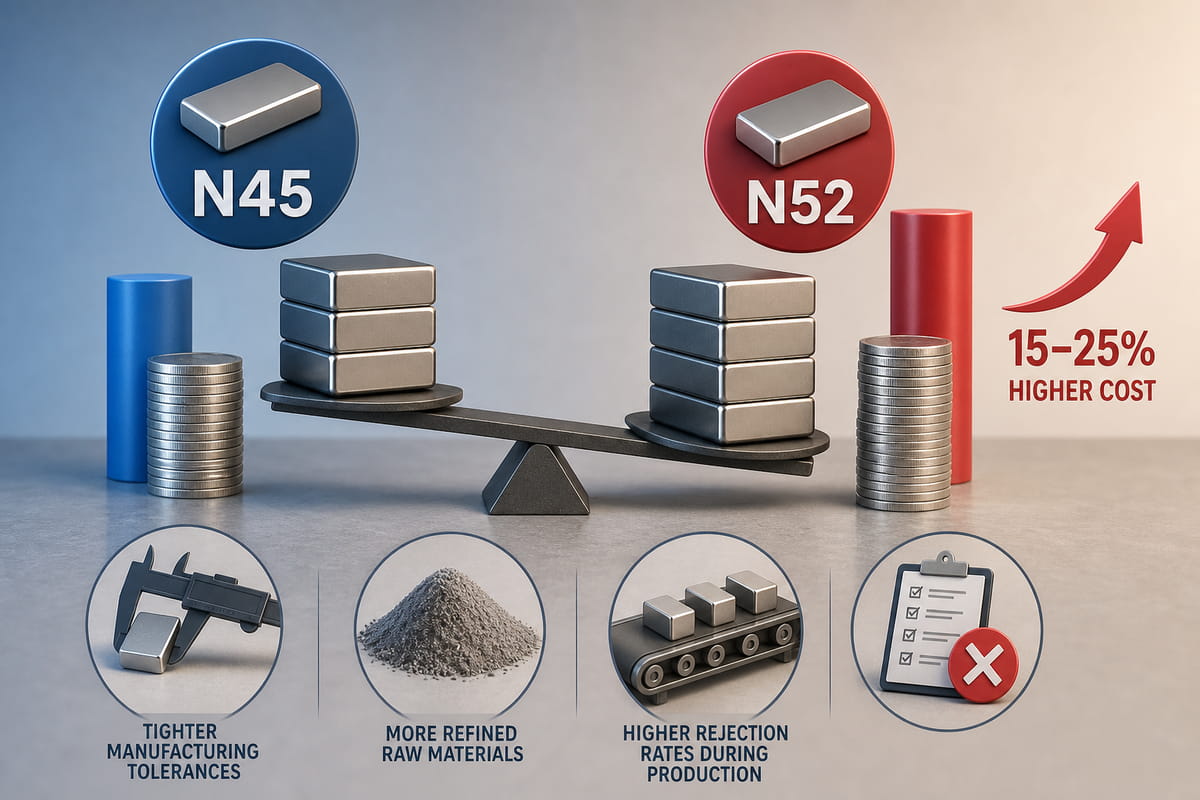 Costo dei magneti N45 e N52