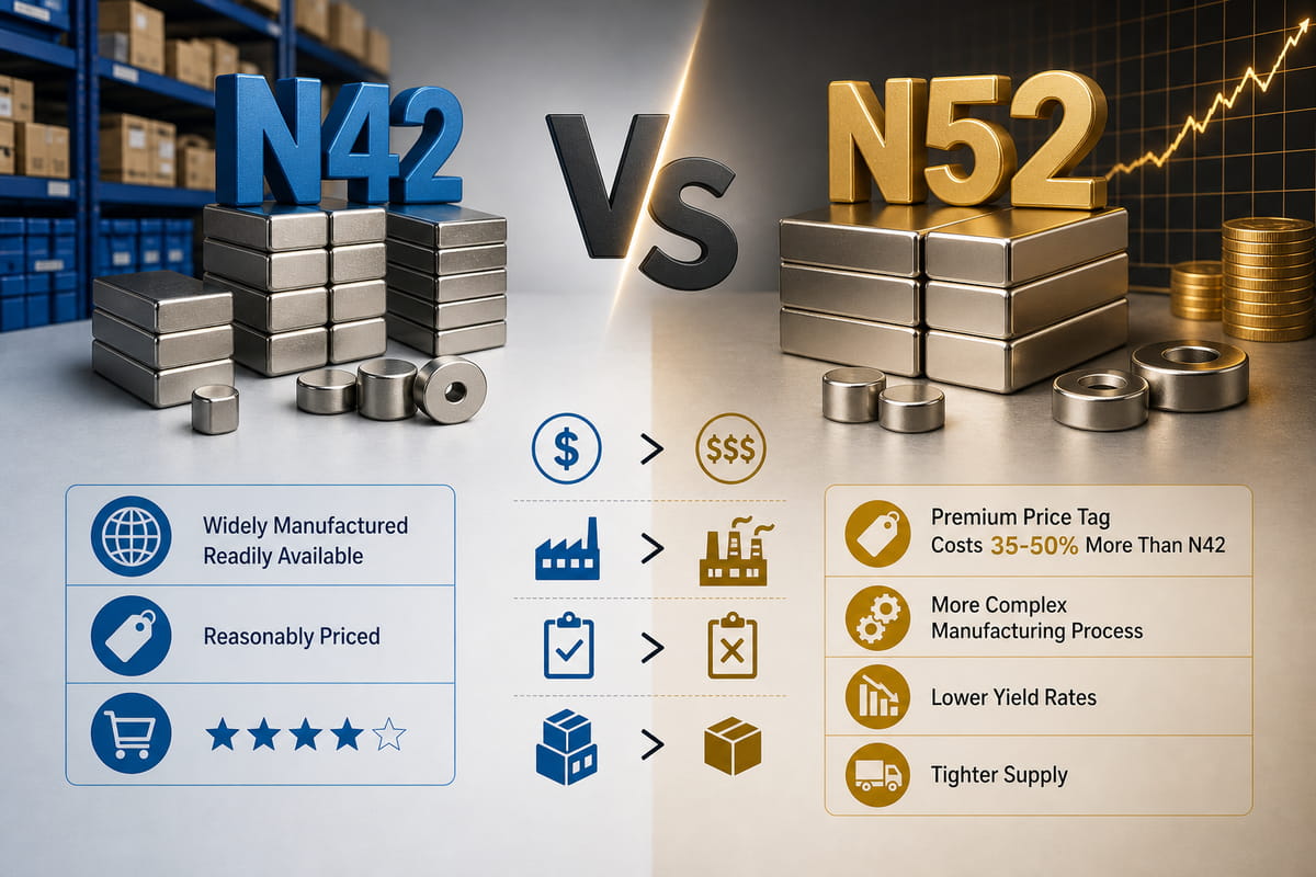 Costo e disponibilità dei magneti N52 e N42