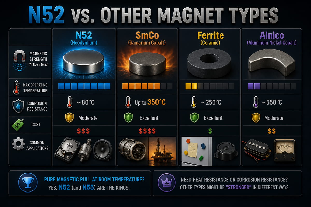 N52 rispetto ad altri tipi di magneti