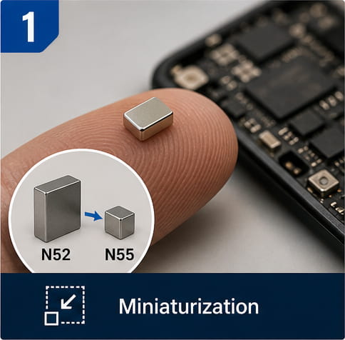 Magnete N55 per la miniaturizzazione