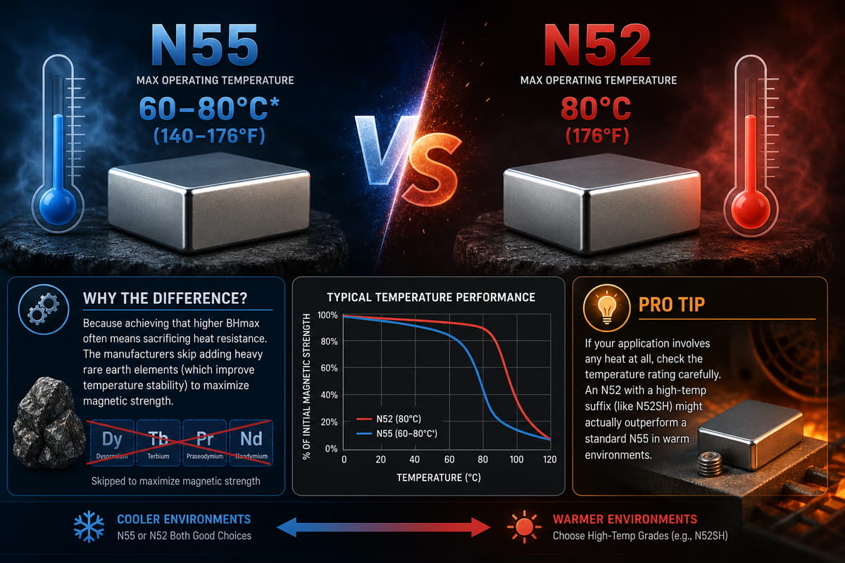 Tolleranza termica dei magneti N55 e N52