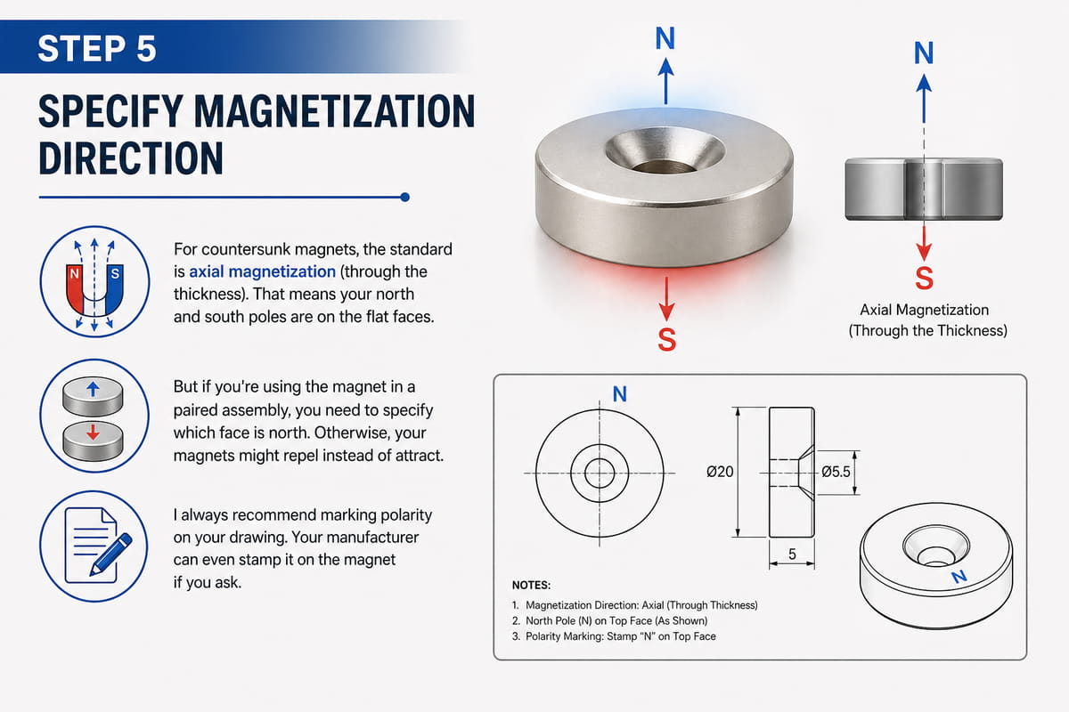 Specificare la direzione di magnetizzazione