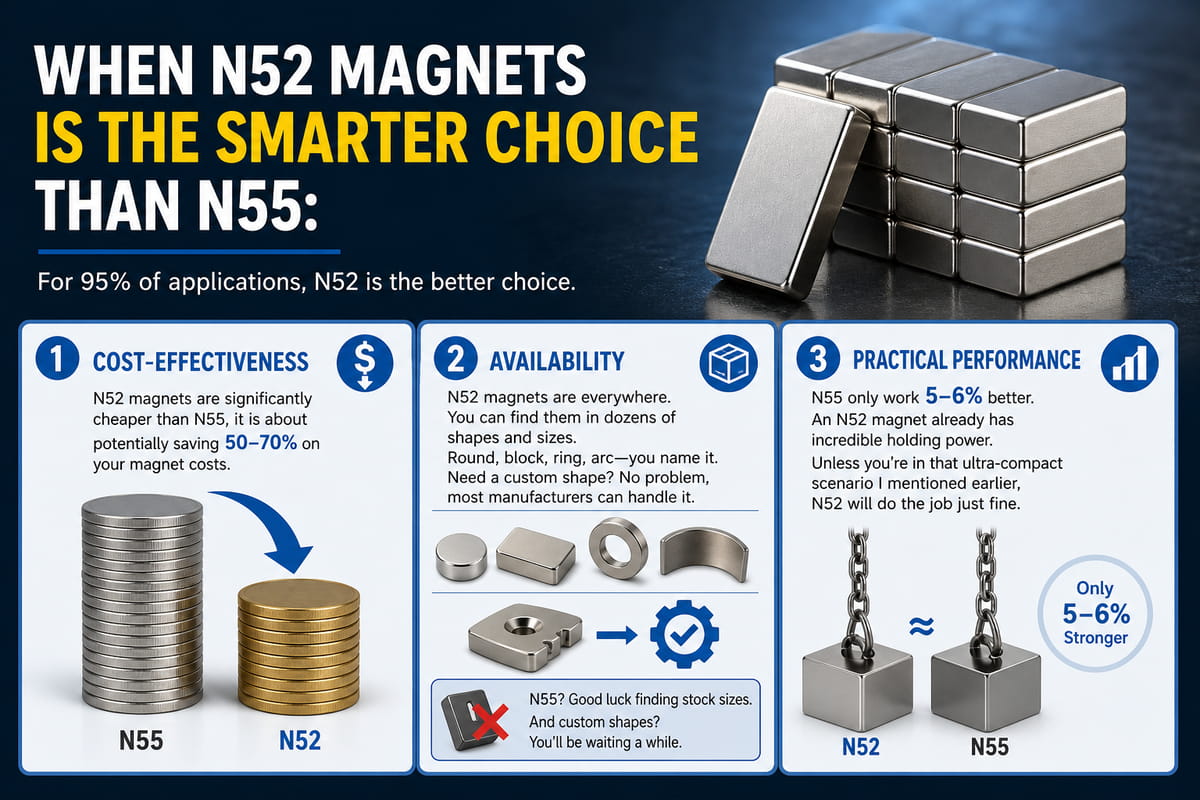 Quando i magneti N52 rappresentano una scelta più intelligente rispetto a quelli N55